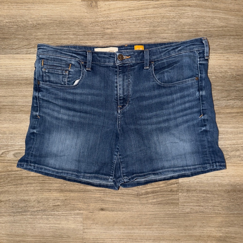 Pilcro Anthropologie Denim Shorts Women's 32 Mid‎ Rise Blue Stretch Casual